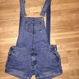 SOLD Women's Lux denim short bib overalls